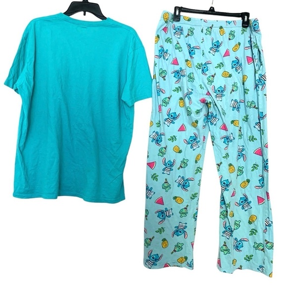 Disney Lilo & Stitch Fruit Pajama Set Blue Medium Large - Picture 2 of 15